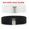 Fashion Womens Wide Elastic Leather Belt Metal Buckle For Dresses And Casual Wear