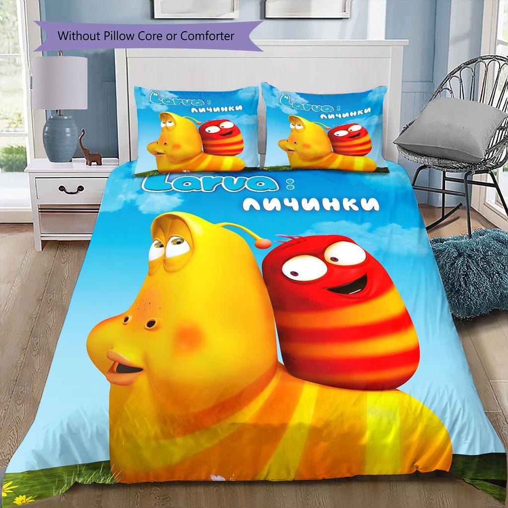 Larva Art Pattern Bedding Home Decoration Birthday Gift ( 1 Duvet Cover + 2 Pillowcase, Without Core),fan Merchandise.