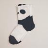 Autumn and Winter Socks, Women's Mid-calf Socks, Black and White Panda, Cute Cartoon, Mink Fleece, Fluffy and Warm Long Calf Socks