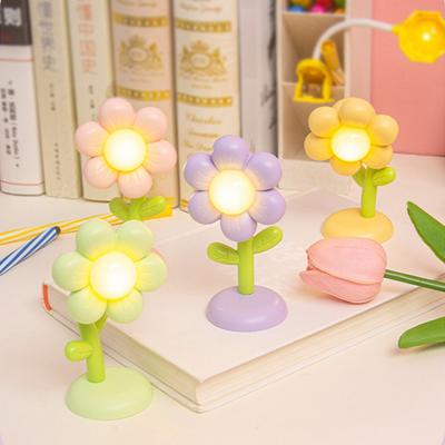Mini LED Flower Night Light Cute Small Table Lamp Desktop Ornament Bedside Bedroom Ambient Lights Children Toy Kids Holiday Gift
