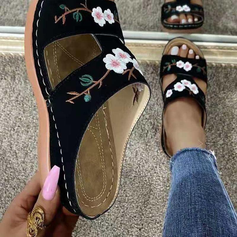 Moda Bordado Zapatillas Suaves Mujer Verano Dedo del Pie Flock Comfort  Zapatos de Playa 2022 Zapatillas de Fondo Grueso al Aire Libre comprar a  buen precio — entrega gratuita, reseñas reales con