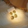 French Retro Portrait Hammered Texture Earrings - Artistic High-End Dangle and Stud Design for Women