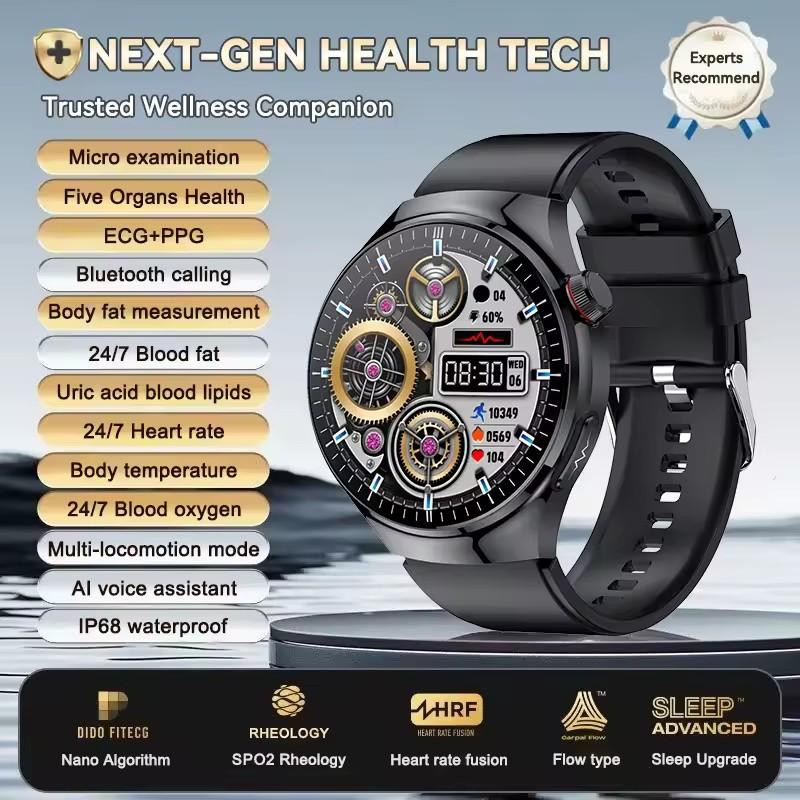 Men Smart Watch AMOLED ECG Health Monitoring Outdoors Flashlight Bluetooth Calling Sports Fitness Tracker TK27 Smartwatch