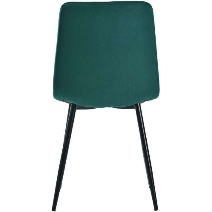 Chaises de salle à manger - MUVOE - Ensemble de 4 - Velours vert foncé - Design contemporain - Pieds en métal