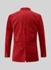 Stylish Formal Wedding Men's Blazer Suede Red Handmade Genuine Leather Lambskin