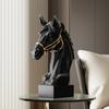 Gypsum sculpture Artistic horse head ornament Statues Soft decoration living room wine cabinet office Figurines Home Decor