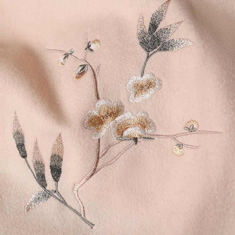 Hangshifu Women's Pure Wool Embroidered Scarf