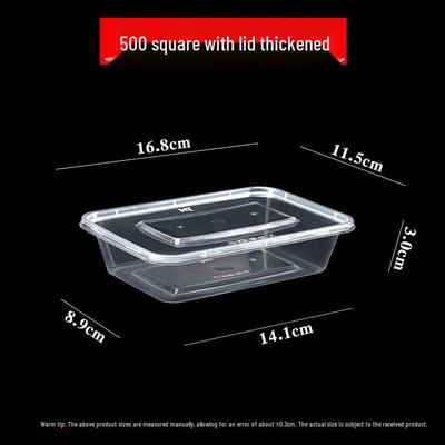 500ml Rectangular Plastic Takeaway Containers