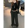 Kumikumi Idle Style Vintage Stripe Draped Casual Pants Female Autumn Loose Slimming and All-Matching Loose Pants Pants