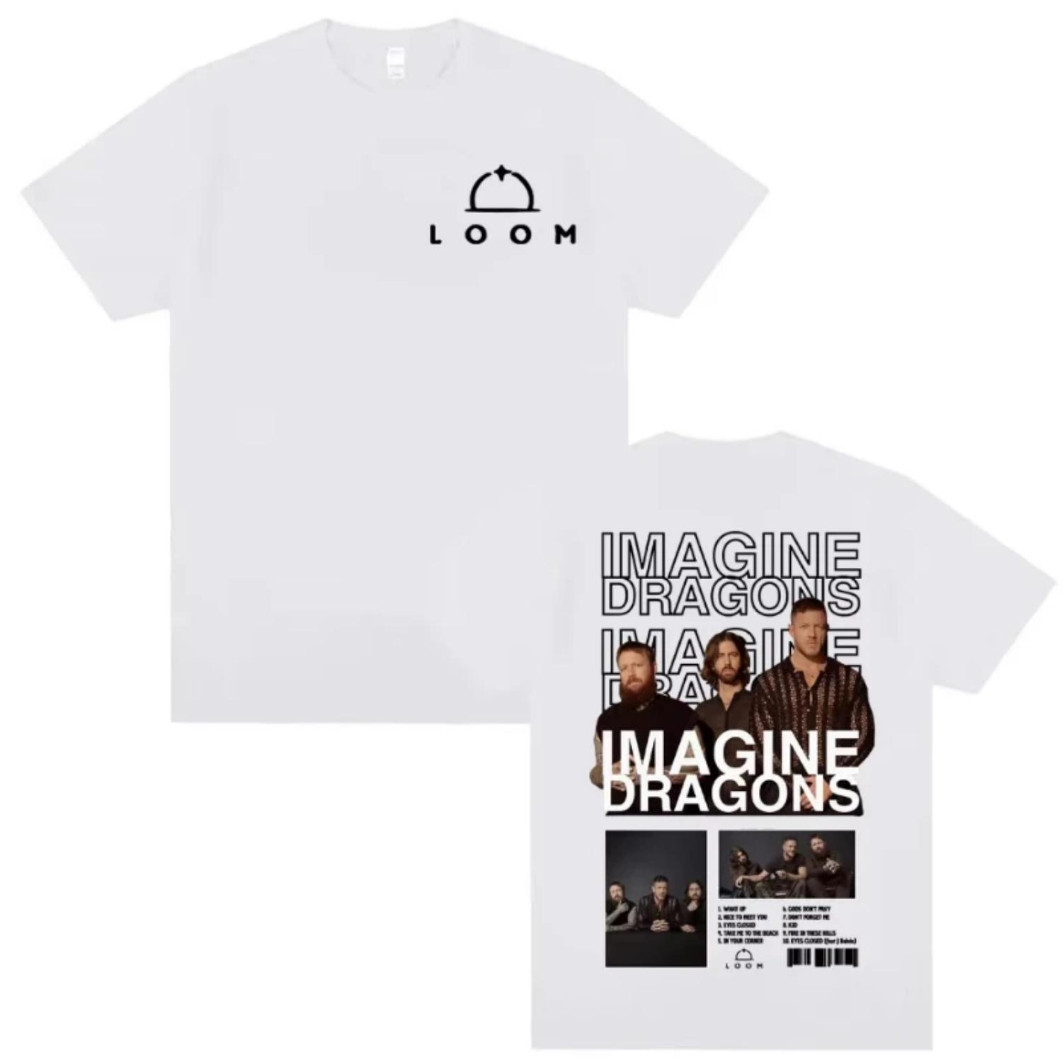 

Imagine Dragons Loom Tour 2025 Merch T-shirts Mens Clothing Fashion Trend T Shirt Unisex Casual Cotton Short Sleeve T-shirt S чёрный