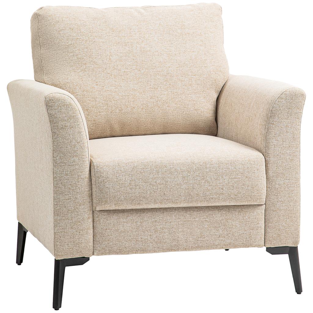 Linen Look Armchair Beige