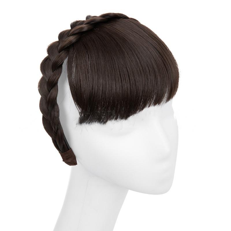 Ladies Wigs Bangs Headbands One-piece Covering White Invisible Seamless Wig Piece Top of the Head Reissue