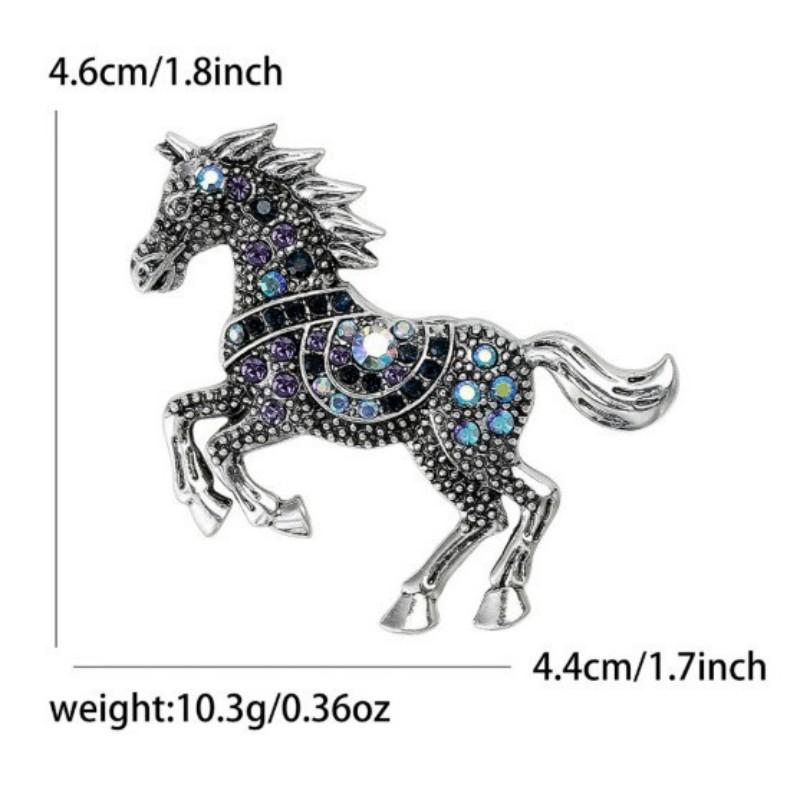Creative Rhinestone Horse Brooches Party Favors  Animal Lapel Pins Horse Head Brooches  Chinese New Year Couple  Gift