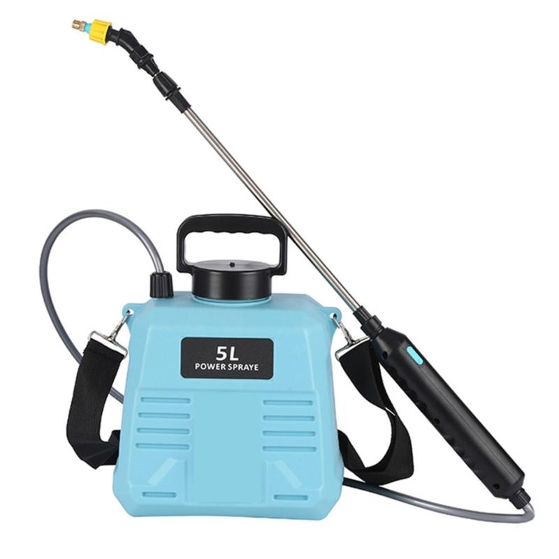 Spruzzatore da Giardino Elettrico 5L Manico Ricaricabile 4 Modelli di Nebulizzazione Lancia Telescopica Spruzzatore d'Acqua per Giardino