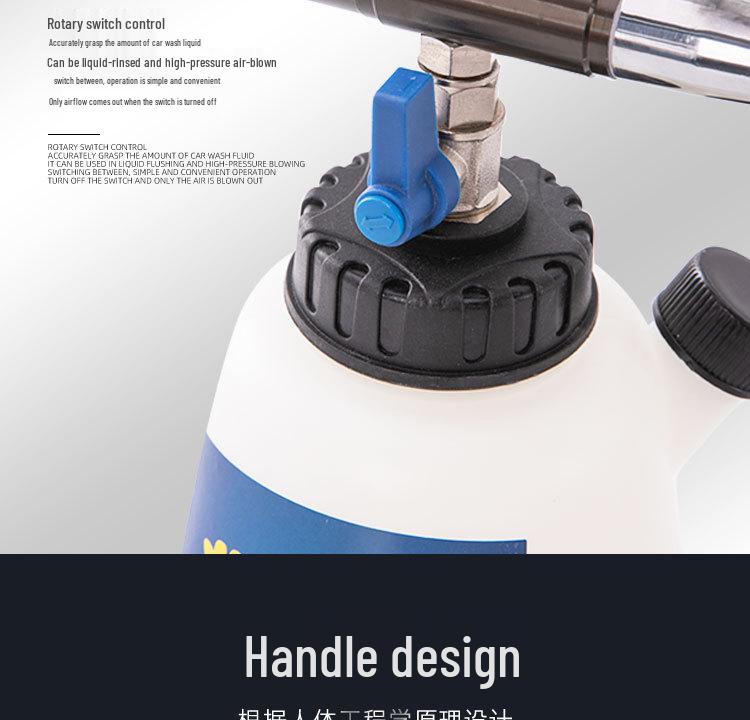 Hurricane Pneumatic High-Pressure Interior Cleaning Gun with Brush and Foam Sprayer for Car Wash
