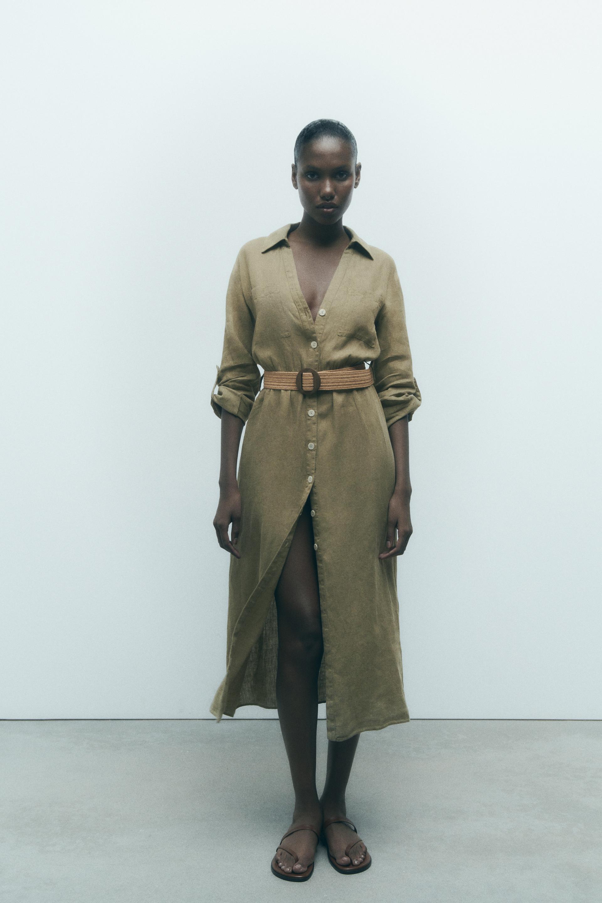 

ПЛАТЬЕ-РУБАШКА С ПОЯСОМ