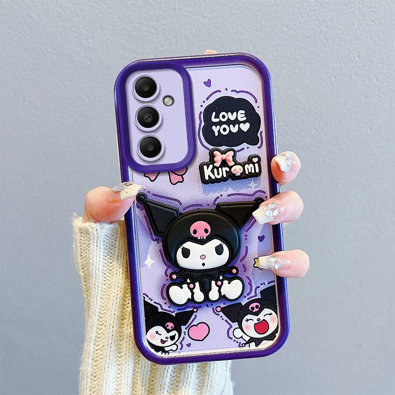 KEYSION Shockproof Case for Samsung S25 FE 5G with Lanyard Soft Silicone Cute 3D Cartoon Doll Phone Back Cover for Galaxy S25 FE