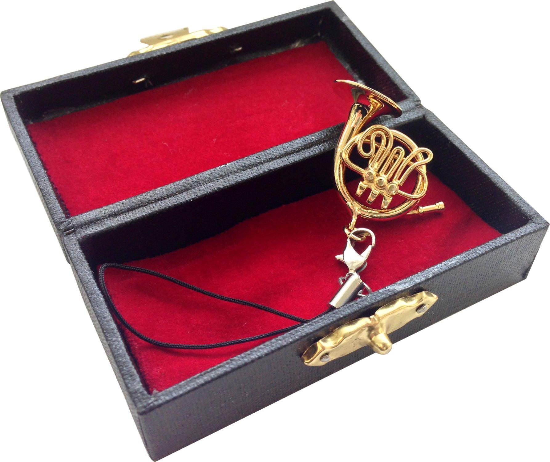 SUNRISE SOUND HOUSE Miniature Musical Instrument: Metal French Horn, 2.5cm (with string)