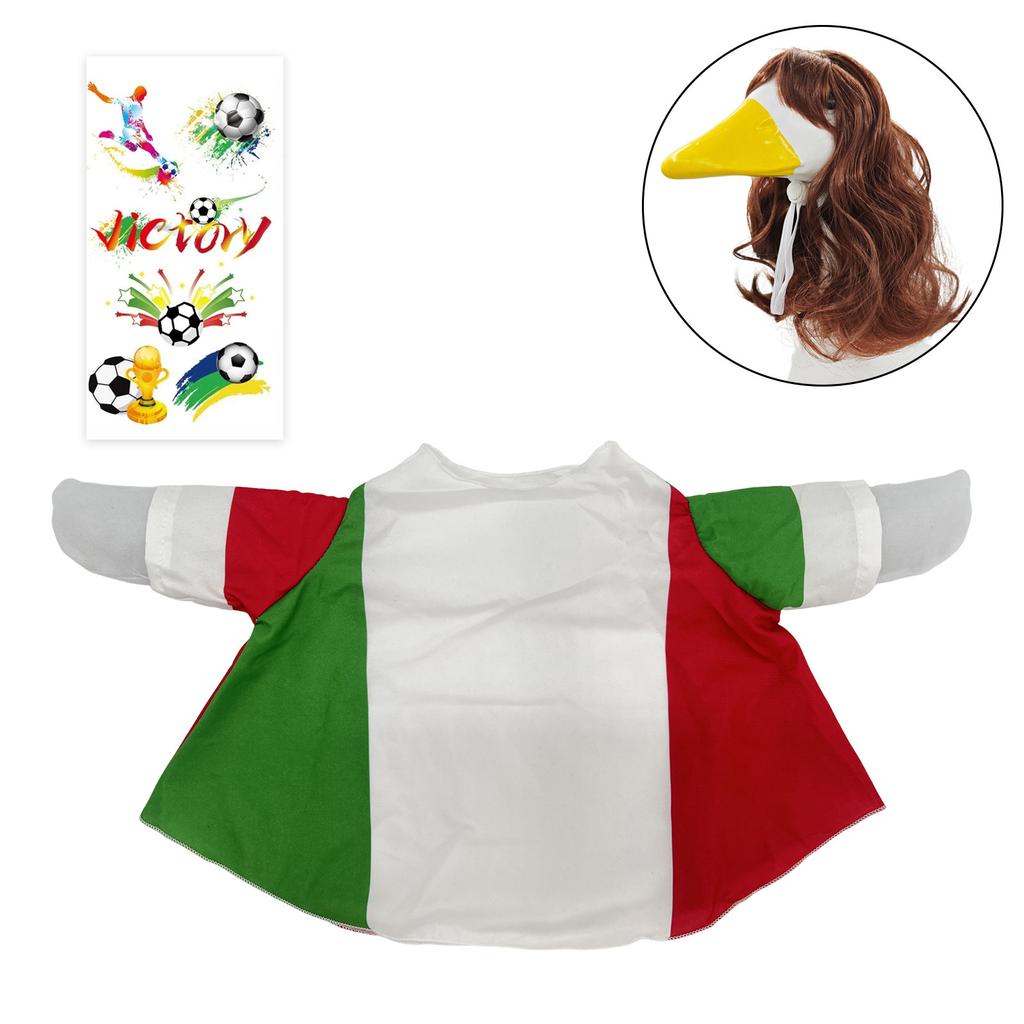 Patio Lawn Goose Costume Set with National Flag Design Includes Decorative Outfit and Accessories for Outdoor Yard Decoration