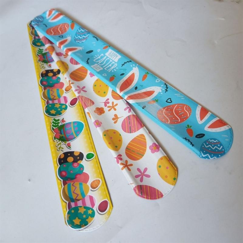 Set of 48pcs Easter Wristbands Surprise Snap Bracelets for Easter Parties Gatherings Snap Bracelets in Various Styles