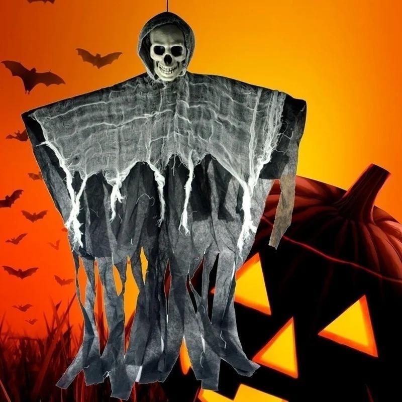 

100cm Halloween Hanging Ghost Haunted House Hanging Grim Reaper Horror Props Home Door Bar Club Halloween Decorations