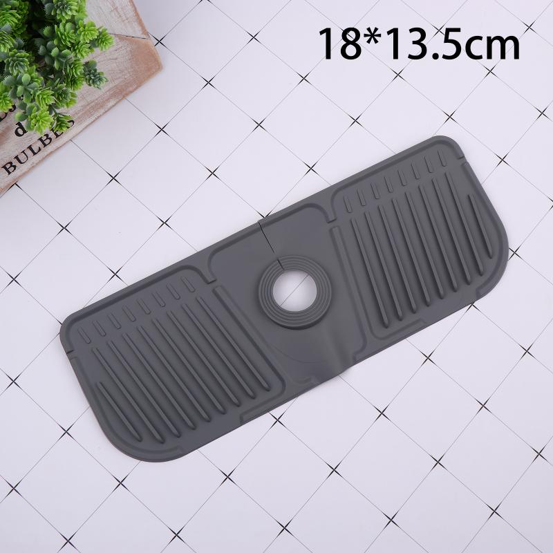 

{MX} Kitchen Faucet Silicone Drain Mat Bathroom Drain Soap Tray Drying Pad Washing Table Soap Holder Countertop Protector 1