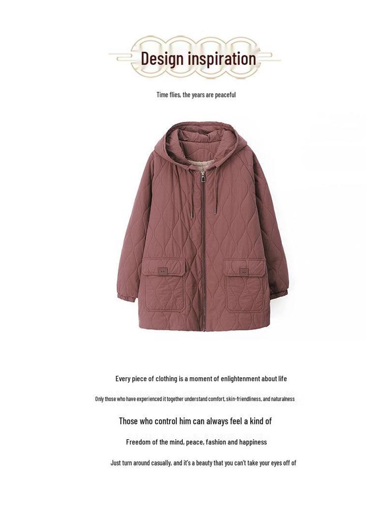 Women's 2024 Winter Fleece-Lined Thick Cotton Coat - Plus Size, Casual, Loose-Fit, Middle-Aged Style.