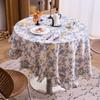 150cm/180cm French Cotton Linen Tablecloth With Ruffled Trim For Round Tables Washable Floral Pattern Table Cover 55KF