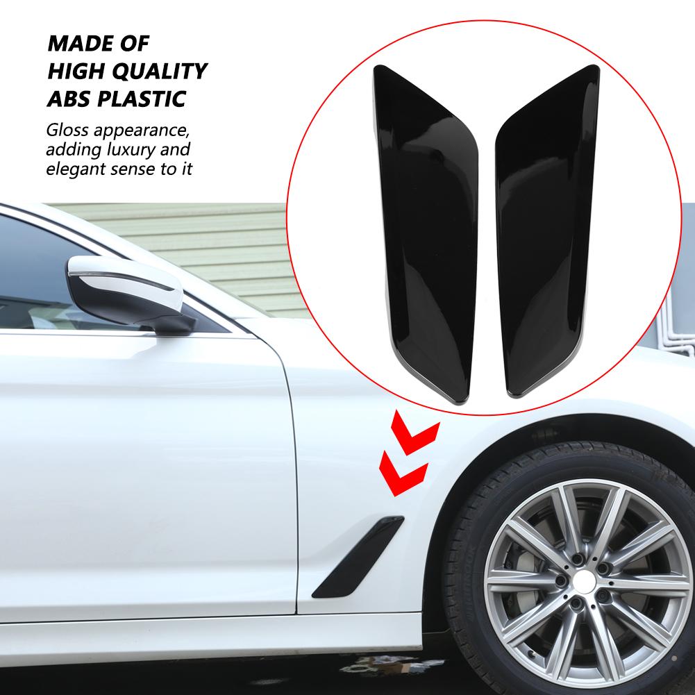 2Pc For BMW 5 Series G30 2017 2018 Fender Vent Outlet Cover Trim Decorative Sticker PiaNo Black