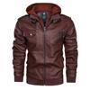 Fashionable Motorcycle Leather Jacket Men's Slim Fit Zipper PU Jacket Autumn Men's Leather Jacket Jacket Black