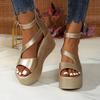 Ladies Shoes 2025 Summer Gladiator Wedges Women's Sandals High Heels Sandals Women Casual Zipper Shoes Women Platform Sandalias