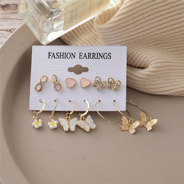 Tone Color Snake Drop Earrings Set Geometric Long Tassel Dangle Earrings Set For Women Of Earrings JewelryGeometric Drop
