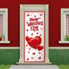 TaoBary 2 Pcs Valentine's Day and St. Patricks Day Door Covers Polyester Red Heart Happy Valentines Door Banner Green Shamrock Front Porch Decor for