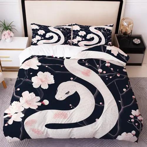 Snake Duvet Cover Duvet Cover With Snake Pattern Suitable For Children Kids And Adults Warm Soft Comfortable And Breathable
