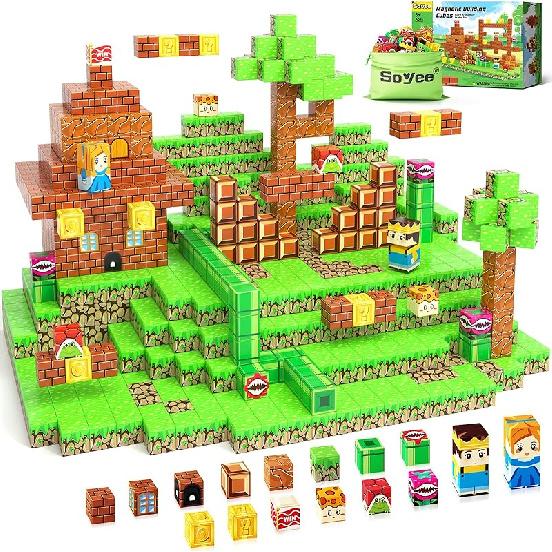 108PCS Magnetic Blocks Building Toys - 1   Magnet Building Blocks Build Mine Magnet World Game Adventure Set Cubes Boys Girls Toys Ages 3-5 4-6 5-7 Game Adventure