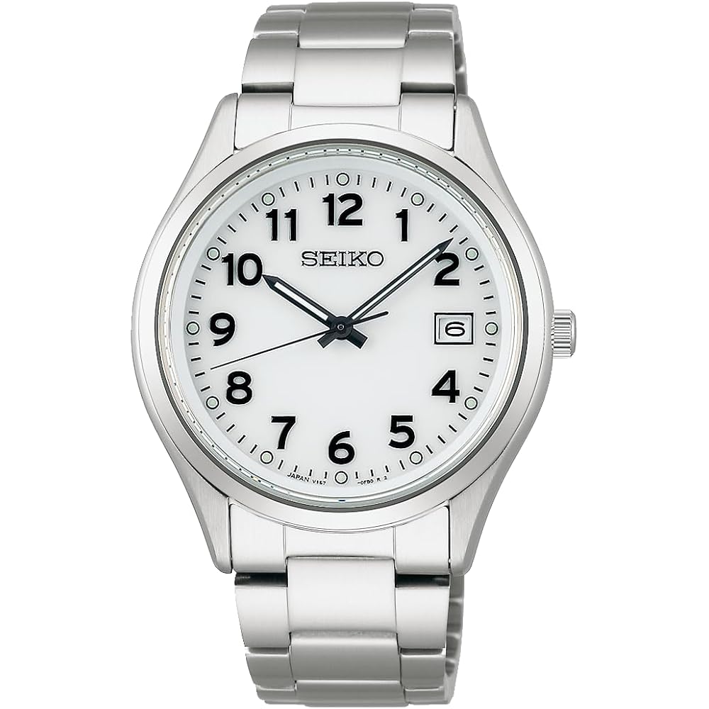 

Seiko Selection SBPX153 S Series Men s Solar Powered Watch White Dial Stainless Steel Date Calendar Pair Model