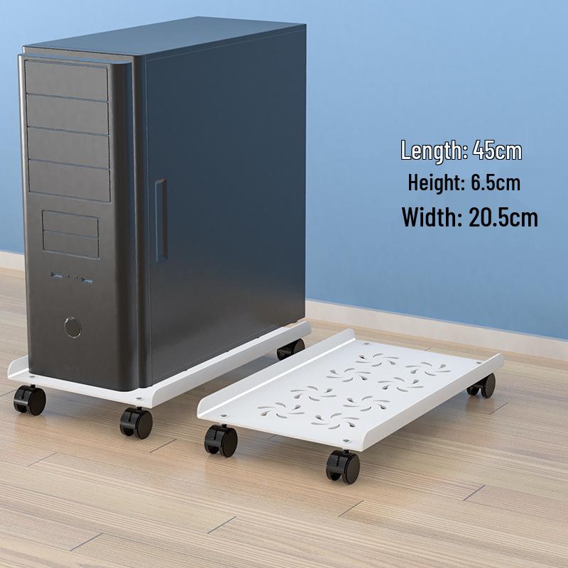 Movable Computer Host Desktop Case with Wheels and Retractable Thickened Base