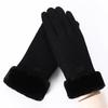 Women's Autumn Winter Touchscreen Suede Gloves, Velvet-Lined and Thickened for Warmth, Perfect for Cycling