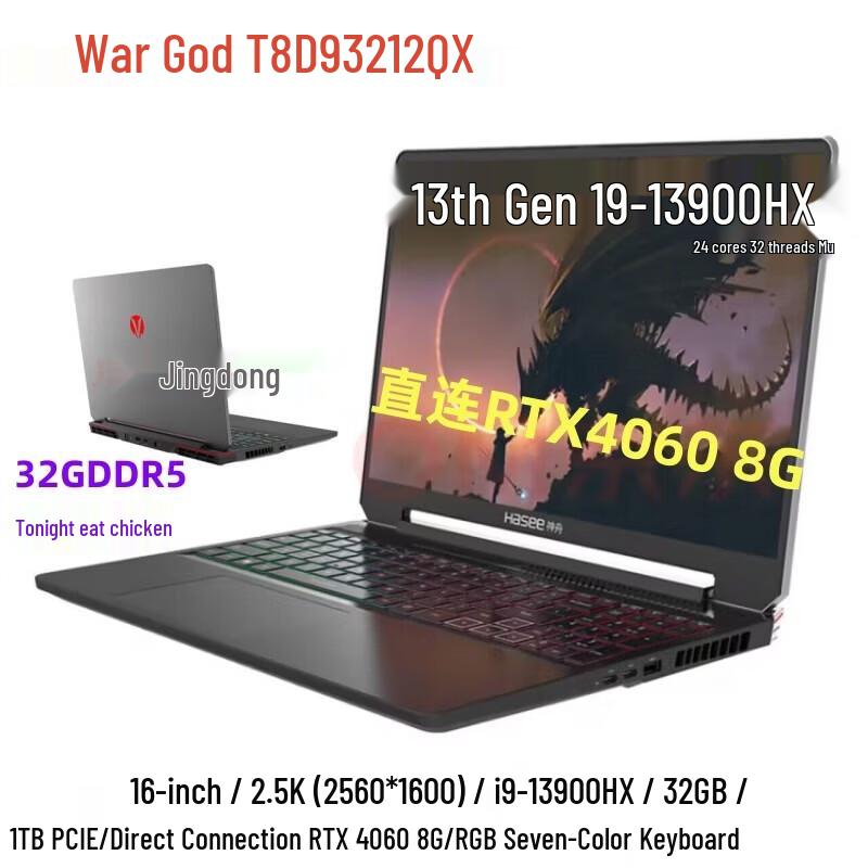 HASEE ZHANSHEN T8Pro Gaming Laptop (CN version)