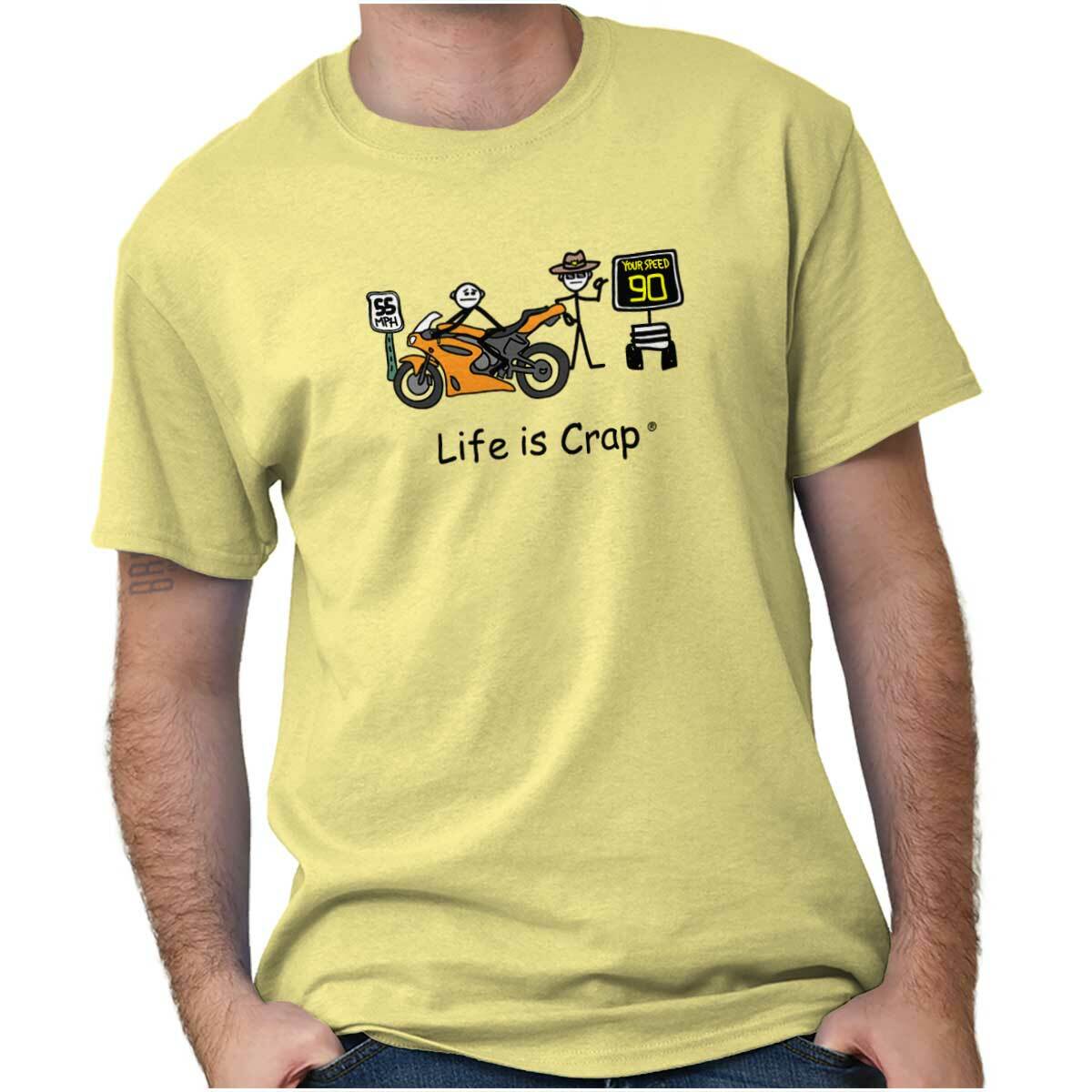 Life is Crap Motorcycle Speed Funny Shirt Cool Cute Gift Idea T Shirt XXL