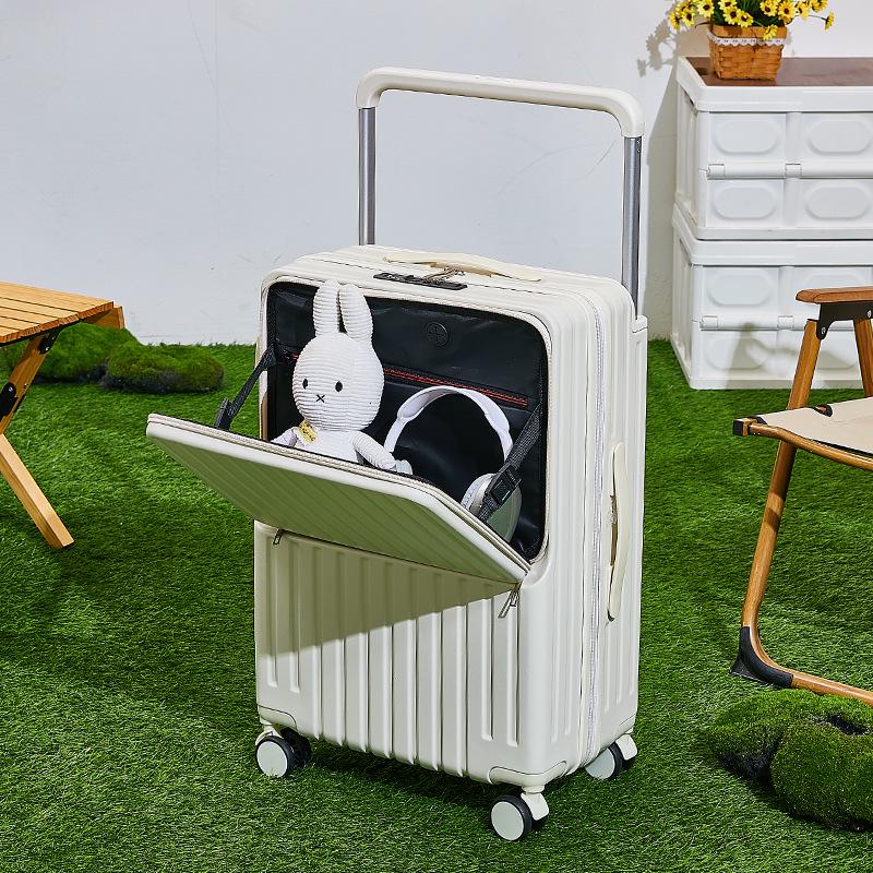 

2025 Wide Drawbar 24-Inch Multifunctional Front-Opening Travel Suitcase with Combination Lock 20-inch