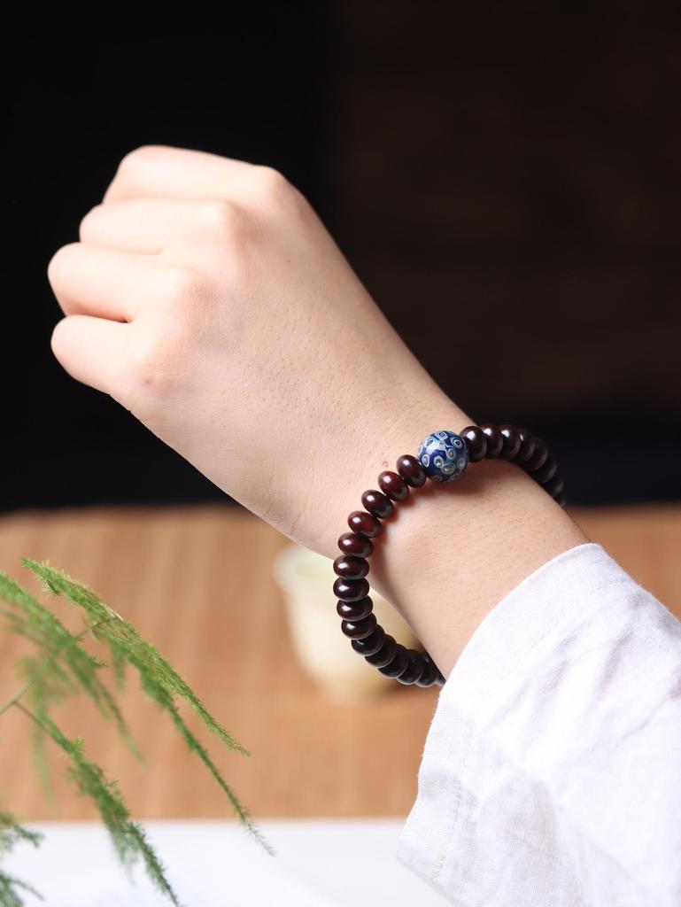 India Sandalwood Abacus Bead Bracelet 5x9 DIY Literary Style for Men and Women - Buddhist-Inspired Jewelry