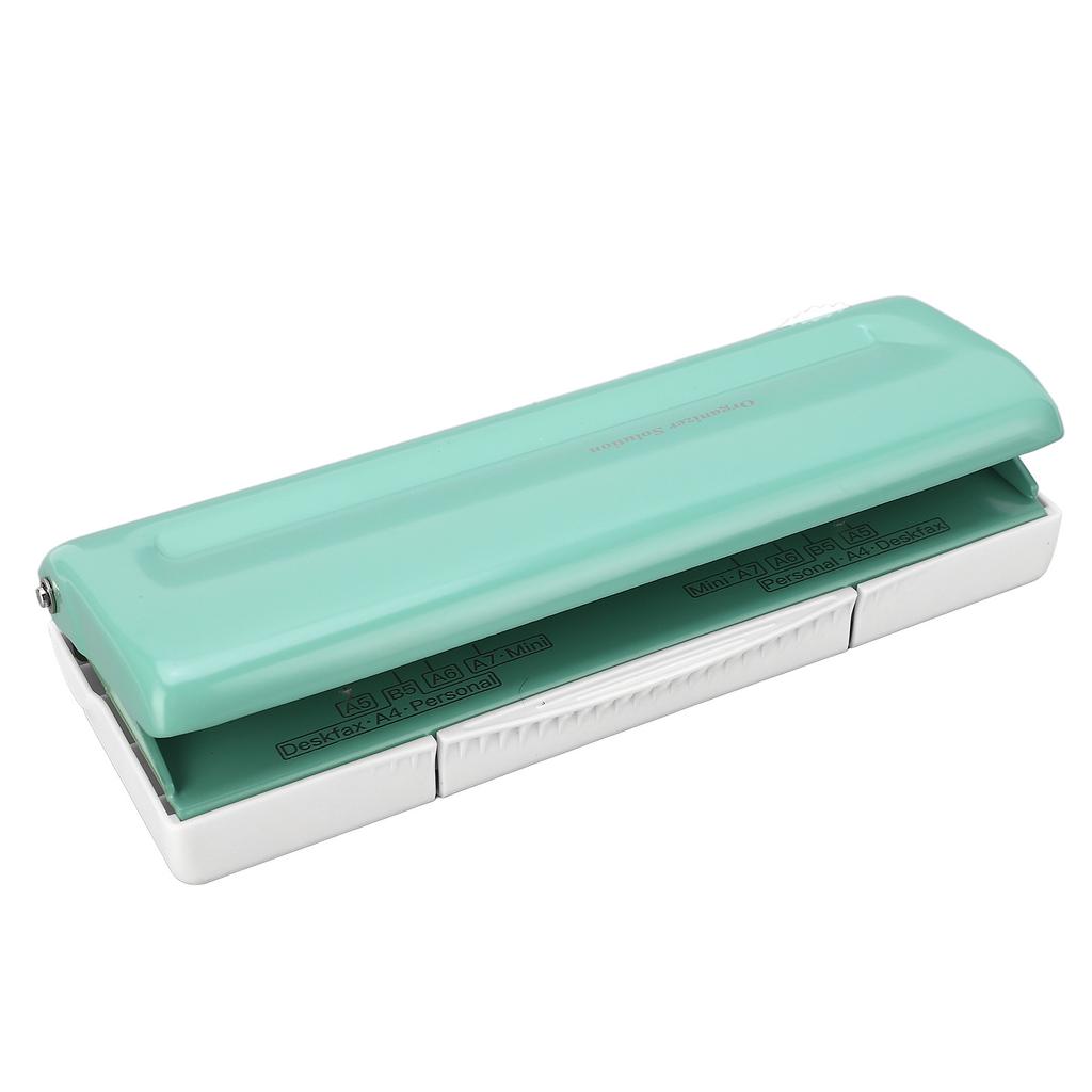 6 Hole Paper Puncher Spacing Adjustable Planner Hole Puncher for A4 A5 B5 A6 A7 Green