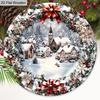 Warm Winter Christmas Wooden Sign with Snow Town Pattern - Navidad Plaque for Front Door, Wall Hanging Decor - Ideal Christmas Decoration