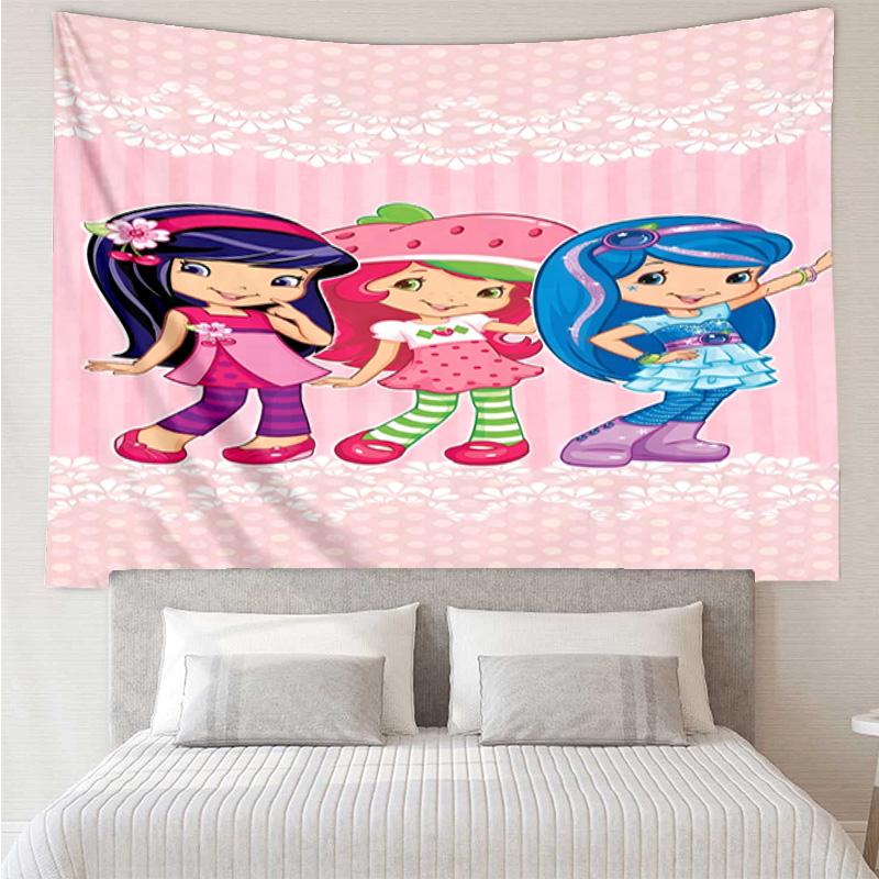 Straw-berry Sweet Moment Quick-Dry Tapestry Hanging for Bedroom,Livingroom, Playroom,Decor Art Room Wall Tapestry Holiday and Birthday Gifts