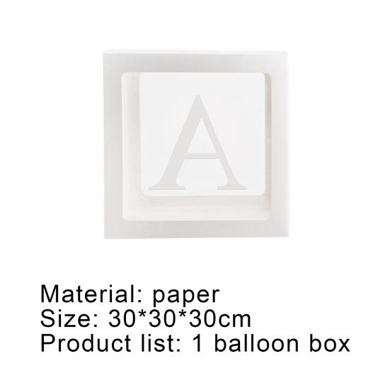 Balloon Box Exquisite Party Decor Baby Shower Supplies A-Z Letter Cardboard Cube Clear Box for Propose Marriage