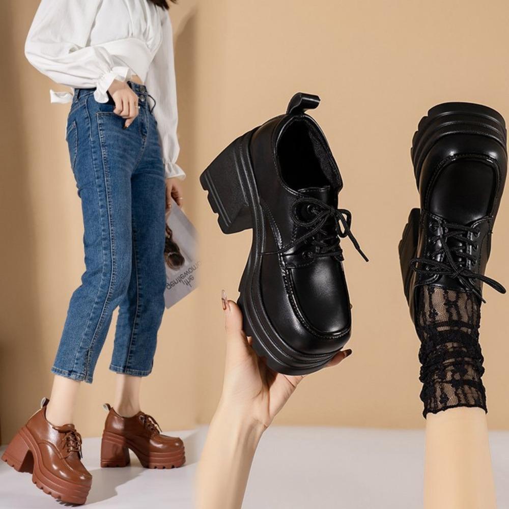 new Female Shoes Lolita Shoes for Women Mary Jane New Lace Up Loafers Girls Students JK Uniform High Heels Platform Shoes autumn