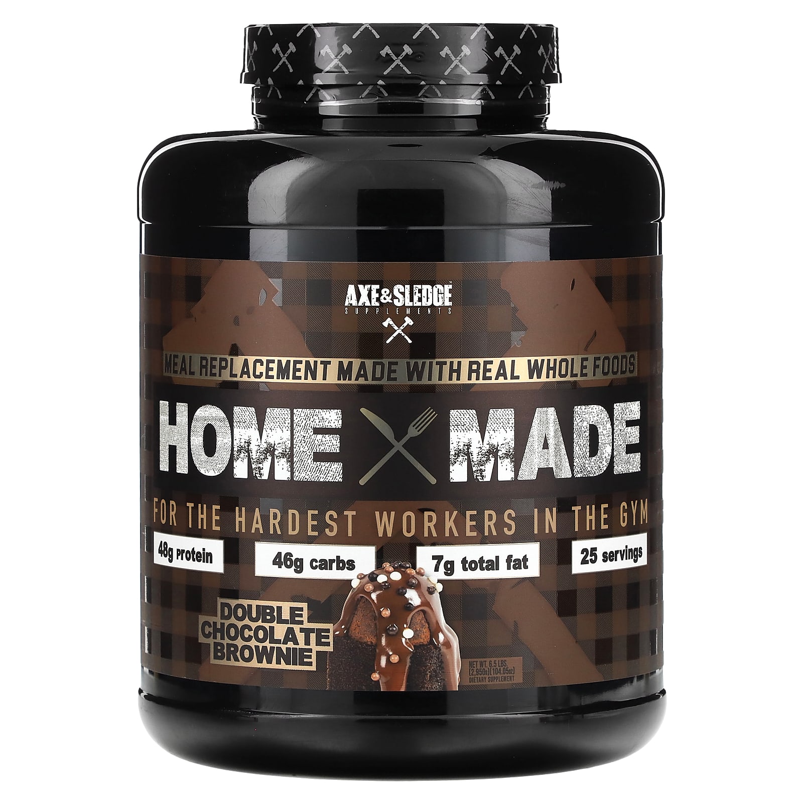 

Axe & Sledge Supplements, Home Made, Meal Replacement, Double Chocolate Brownie, 2,950G (6.5Lb)