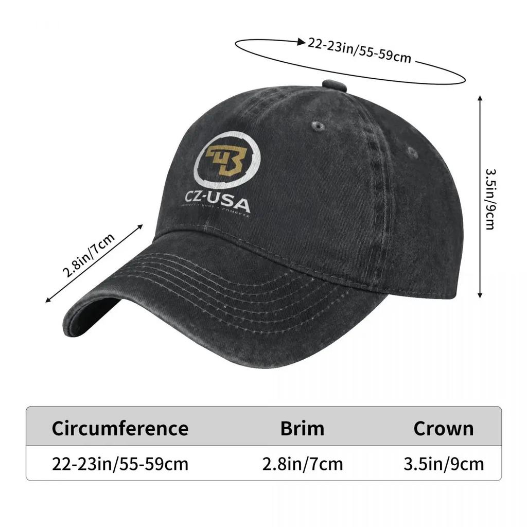 Casual CZ-USA Logo Baseball Caps Unisex Style Distressed Washed Snapback Hat Guns Outdoor All Seasons Travel Gift Hats Cap