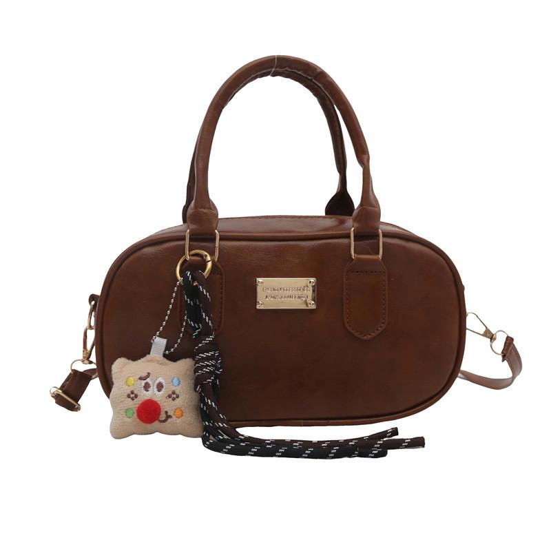 Small Vintage Crossbody Square Bag Handbag With Pendant For Girl Use Daily